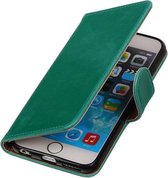 Groen vintage lederlook bookcase voor de iPhone 6 Plus / 6s Plus wallet hoesje