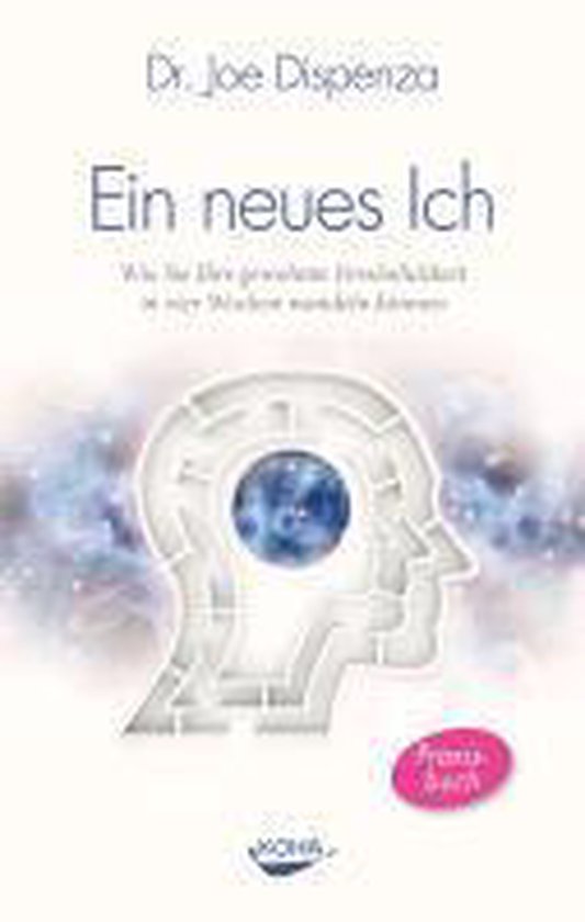 Livre 'Ein neues Ich' par Dr. Joe Dispenza avec une image d'une tête représentant un labyrinthe.