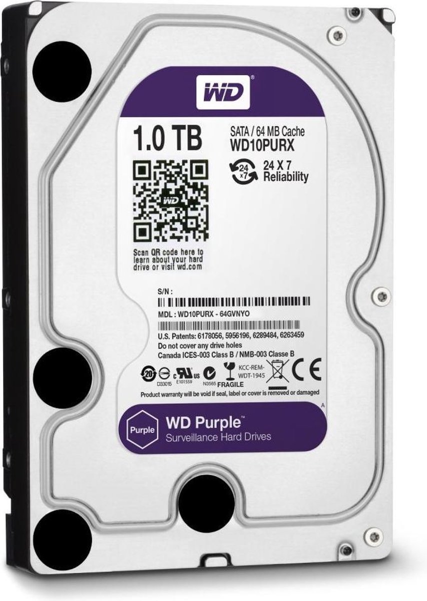 Western Digital Harddisk Sata 1Tb Purple