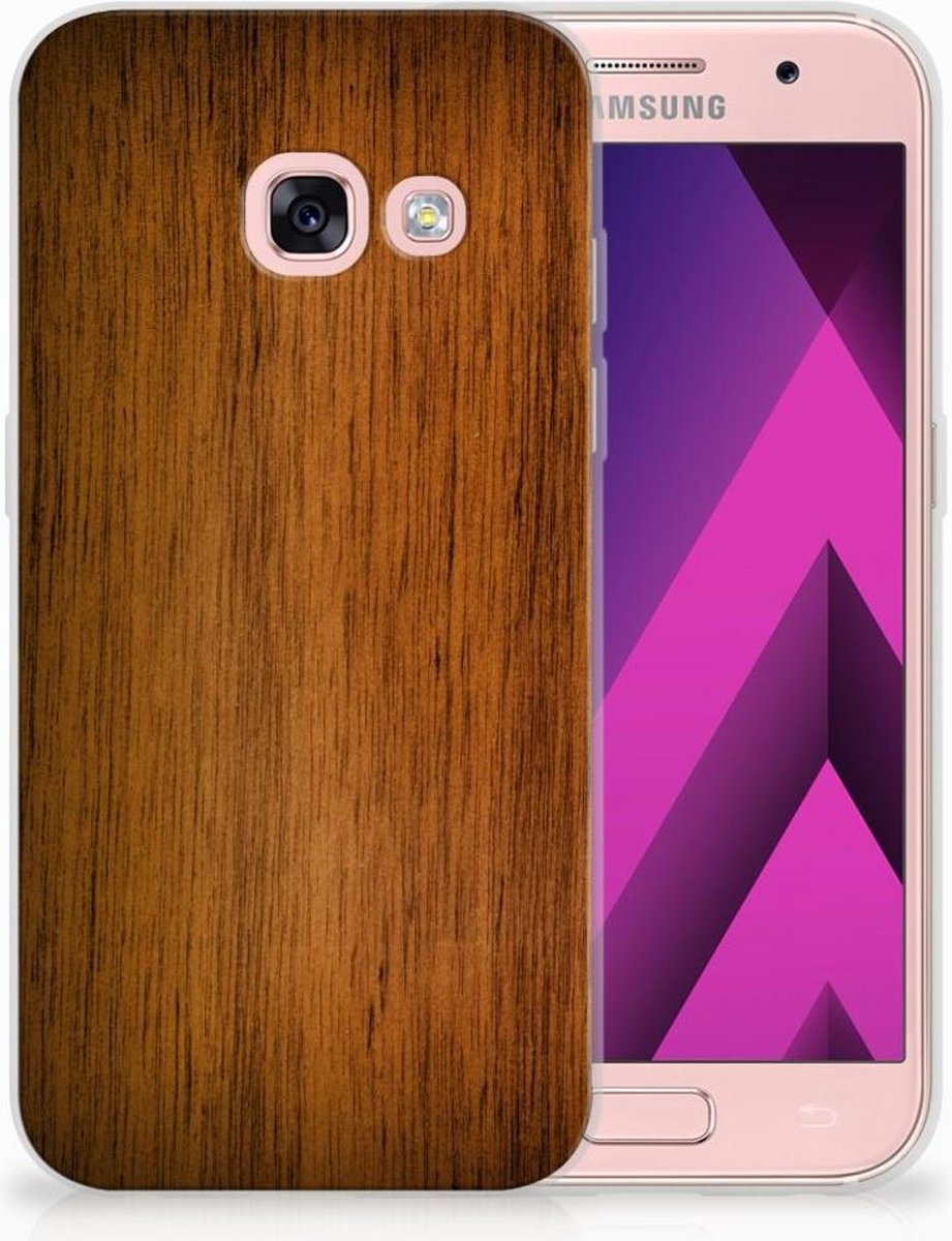 Samsung Galaxy A3 2017 Bumper Hoesje Donker Hout