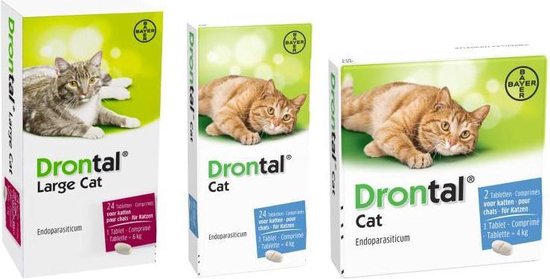Drontal Large Cat Ontworming - Grote Kat - 24 tabletten | bol.com