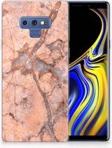 Geschikt voor Samsung Galaxy Note 9 TPU Hoesje Design Marmer Oranje