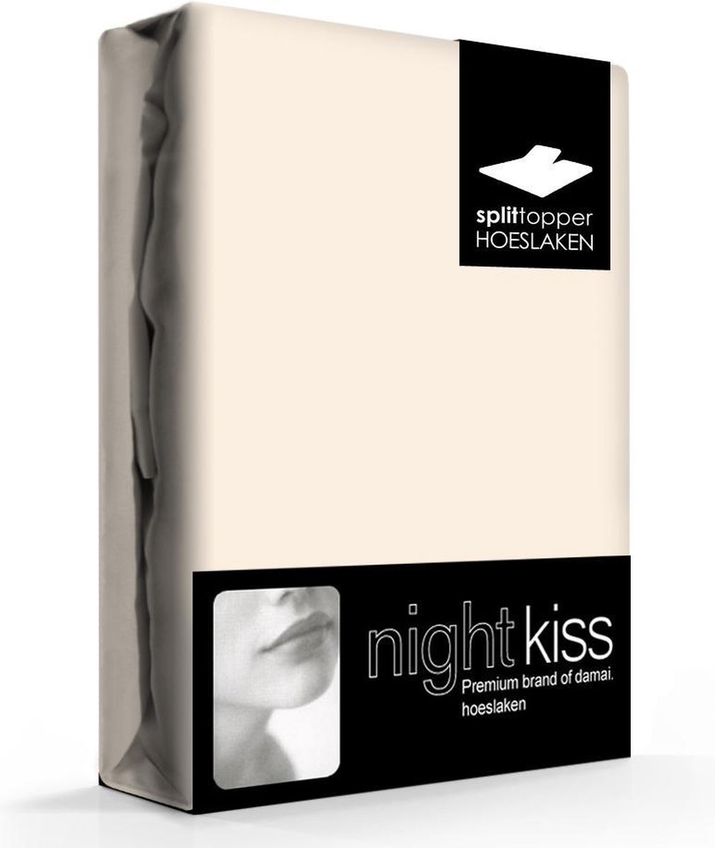 Topcover katoen 200 x 210 (08) silver sand BI-inkeping enkel (tot 8 cm) Nightkiss