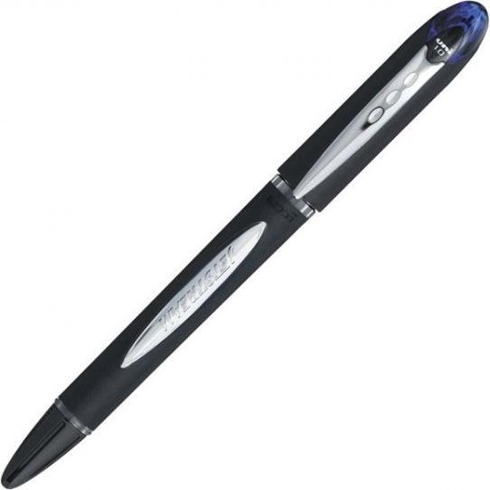 Uni-ball roller Jetstream blauw schrijfbreedte 045 mm medium schrift schrijfpunt 1 mm zwarte rubb…