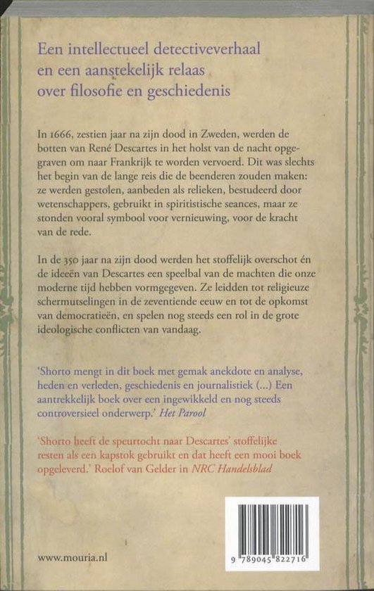 Achterkant boek met tekst en een barcode.