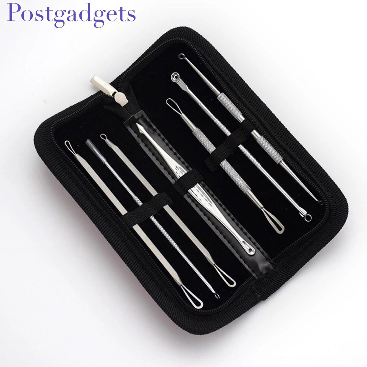Saizi XXL Set - Mee-eters & Acne Verwijderen Set - RVS Blackhead Killer Comedonenlepel - Mee-eter Lepel – 8 delig