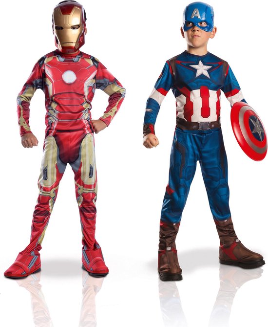 Wat dan ook Tegenstander Marxisme Iron Man + Captain America - Avengers 2� kostuums voor kinderen -  Verkleedkleding -... | bol.com