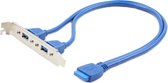 Pin Header bracket USB3.0 (v) - 2x USB-A (v) - 0,45 meter