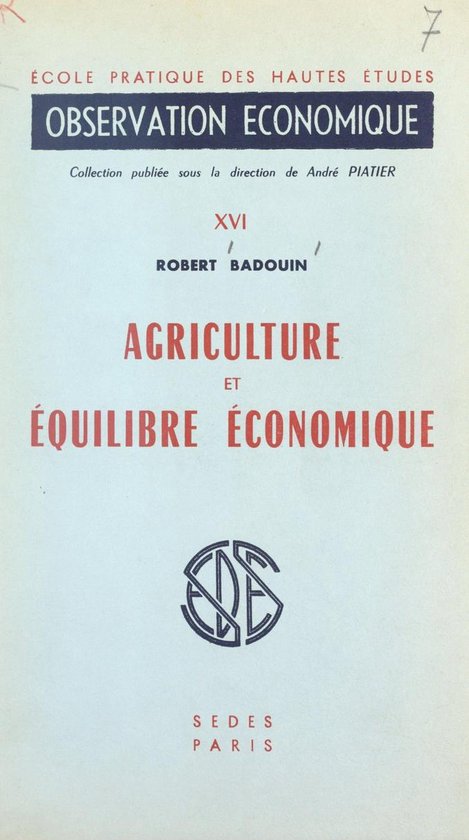 Agriculture et équilibre économique - cover