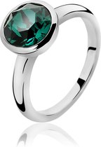 Zinzi - Zilveren Ring - Swarovski Kristal - Groen - Maat 56  ZIR1006G56