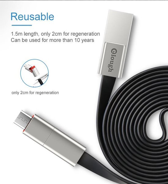 Kinderachtig Onmiddellijk Zachtmoedigheid Elough Renewable Fast Charge Micro USB - Snel Oplaad Kabel - QC 3.0 USB  Telefoon... | bol.com