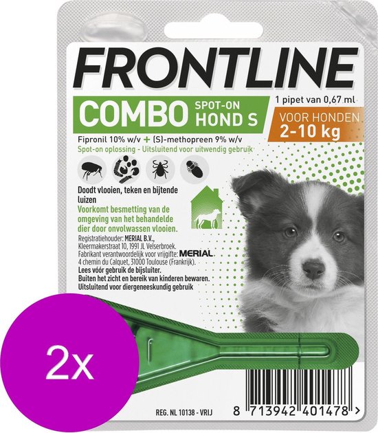 Frontline Combo Spot On Puppy - Anti vlooien en tekenmiddel - 2 x 1 pip