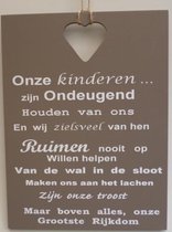 Tekstbord onze kinderen bruin