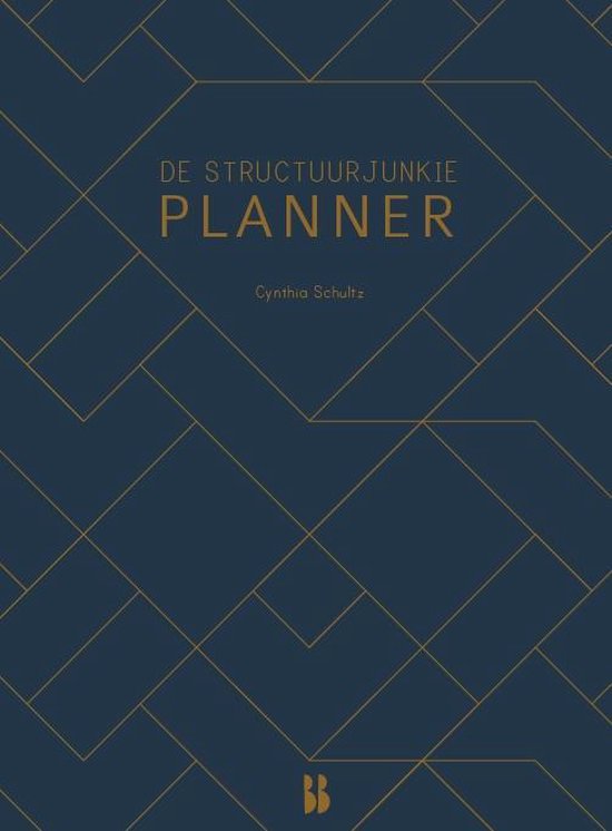 De Structuurjunkie Planner door Cynthia Schultz, met een donkerblauw rasterpatroon.