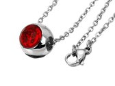 Amanto Ketting Danya Red - Dames - 316L Staal PVD - Zirkonia - 12 x 12 mm - 50 cm