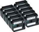 10 Pack Compatible Label Tape M-K231 / MK231 Zwart op Wit 12mm x 8m voor PT-55, PT-60, PT-65, PT-75, PT-80, PT-85, PT-90 label printer