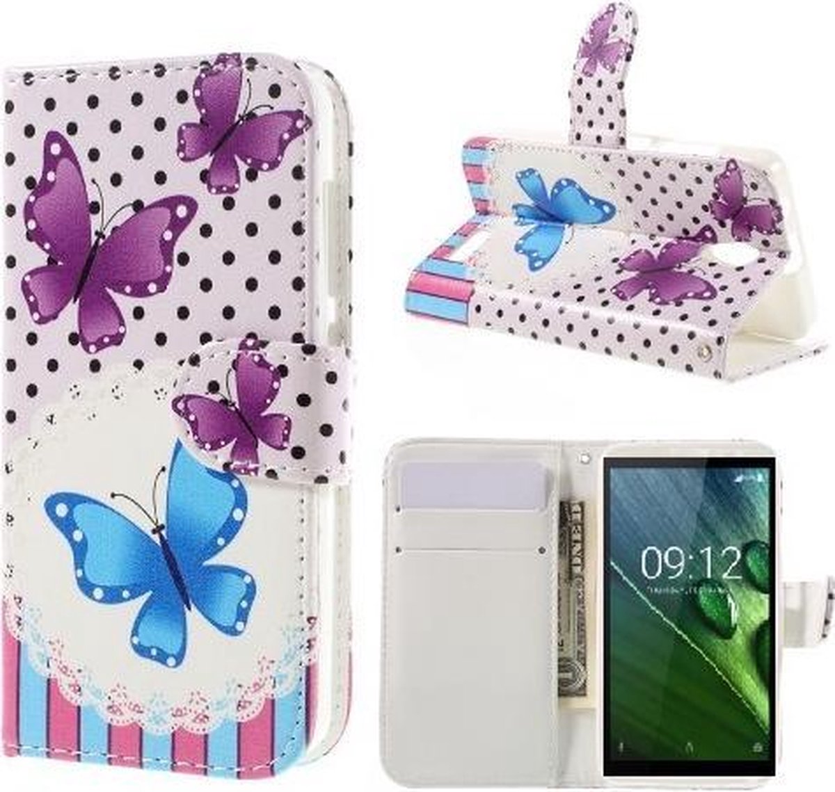 Qissy Butterflies portemonnee case hoesje Geschikt voor: Samsung Galaxy J1 mini