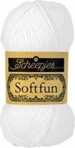 Scheepjes Softfun wit (2412) PAK MET 10 BOLLEN a 50 GRAM.  INCL. Gratis Digitale vinger haak en brei toerenteller