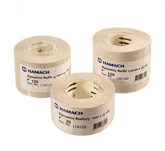 Foto: Hamach dynamic schuurpapier op rol 95 mm x 23 mtr p150