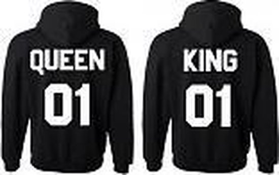 Hippe valentijn sweater | King & Queen | set Hoodie | Printed by Topmen |  bol.com