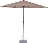 Garden parasol Ø300 cm carbon black/ taupe/donker grijs
