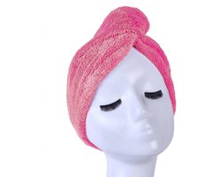 Lichtroze Microvezel Handdoek Droogt Uw Natte Hoofdhaar 7x Sneller – Licht Roze | Absorberende Voorgevormde Hoofdhanddoek Geschikt Voor Drogen van Kort en Lang Kapsel | Haartulband Voor Snel Opdrogen van Nat Haar Na het Douchen of Baden | Haa