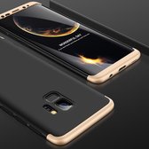 GKK voor Galaxy S9 drie fase Splicing 360 graden volledige dekking PC beschermende Case achtercover (zwart + goud)
