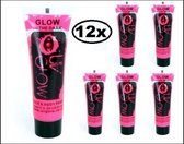 12x Glow in the dark Face & body paint pink