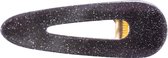 Haarspeld Zwart Glitter - Haarclip Zwart Glitter Schuifspeldje Ovaal - Haaraccessoire