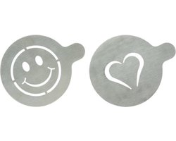 Koffie stencils Hart En Smiley