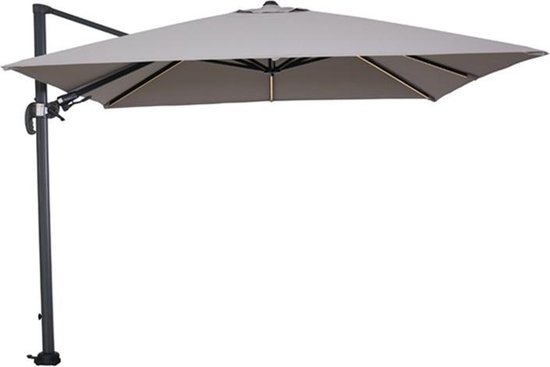 Wanorde Controverse Punt Hawaii Lumen LED parasol - zweefparasol 3x3 meter - carbon black/zand -  Garden Impressions | bol.com