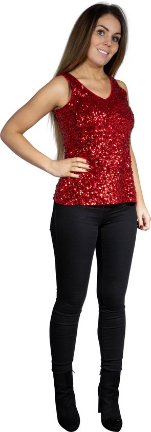 Débardeur / top paillettes rouge