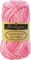 Scheepjes Softfun Aquarel Floralscape 803. PAK MET 12 BOLLEN a 50 GRAM. KL.NUM. 16314. INCL. Gratis Digitale vinger haak en brei toerenteller