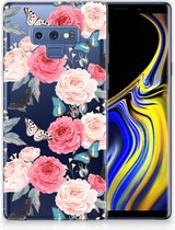 Geschikt voor Samsung Galaxy Note 9 Uniek TPU Hoesje Butterfly Roses