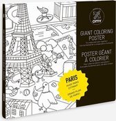 OMY - Kleur poster Parijs - Giant coloring poster Paris - voor groot en oud - 100 x 70 cm