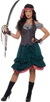 SMIFFYS - Groen en gestreept piraten matroos kostuum voor vrouwen - L