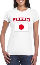 T-shirt met Japanse vlag wit dames XS