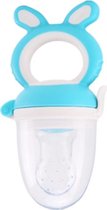 Mini-Me® Baby Fruitspeen - Fruit speen - Fopspeen - Sabbelzakje met konijnenoortjes - 6+ Maanden - Blauw