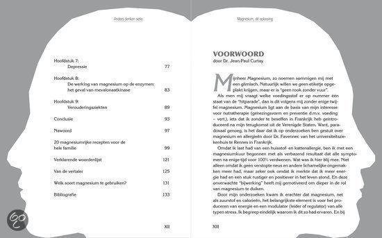 Open boekpagina's met profielen van twee hoofden en een inhoudsopgave.