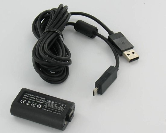 Dolphix - Kit Play & Charge pour XBOX One - Câble USB et Batterie - 1400  mAh, 2 mètres | bol.com
