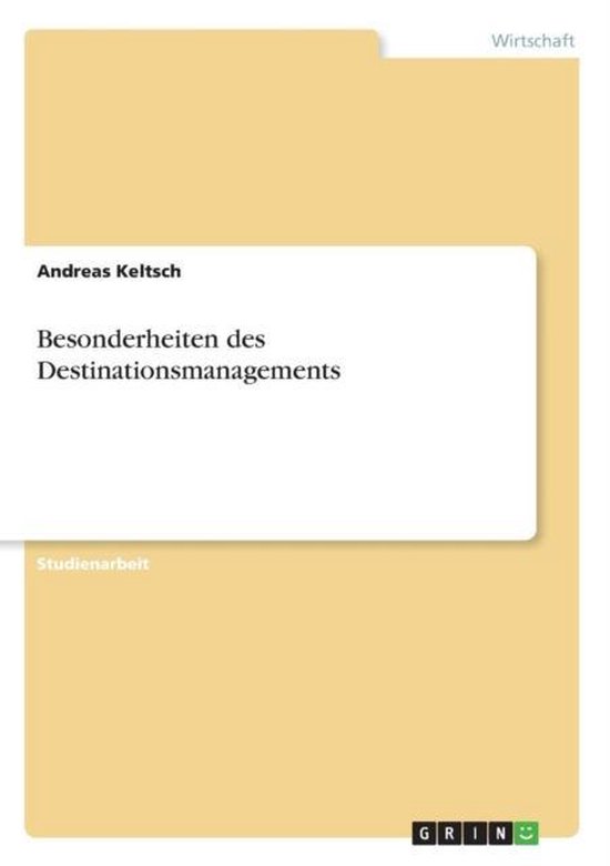 Besonderheiten des Destinationsmanagements - cover