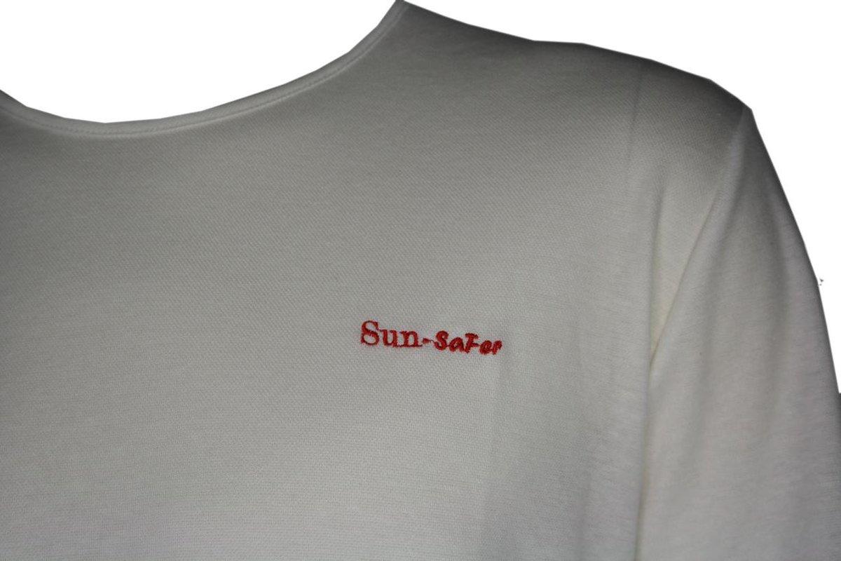 Sun-Safer zondoorlatende heren T-shirt wit met ronde hals maat S bruin  worden zonder... | bol.com