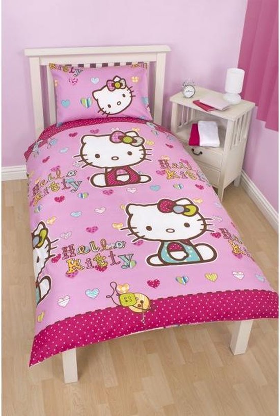 Hello Kitty Dekbedovertrek Colour Hearts | bol.com