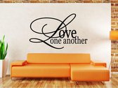 Muursticker - Love One Another - 58x93 - Zwart