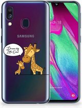Geschikt voor Samsung Galaxy A40 Backcase Giraffe