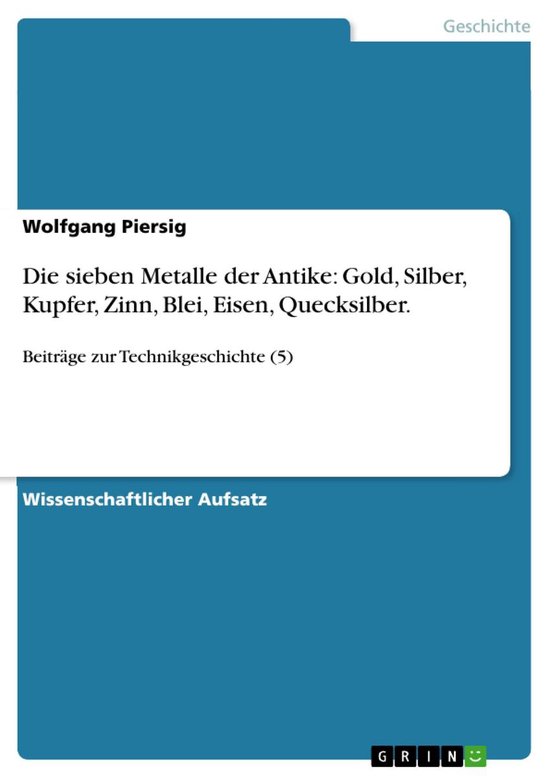 Die Sieben Metalle Der Antike - cover