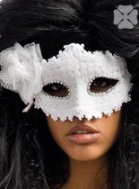 Masker met strass, deluxe, wit