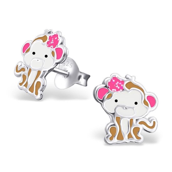 Bol Com Princess Oorbellen Monkey Meisjes 925 Zilver Epoxy p 9 X 9 Mm