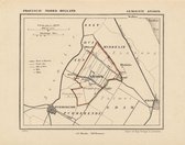 Historische kaart, plattegrond van gemeente Kwadijk in Noord Holland uit 1867 door Kuyper van Kaartcadeau.com