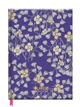 Carnet de Rice avec fleurs - A5 - Violet